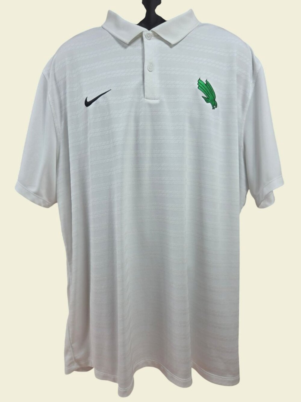 North Texas Mean Green Nike Dri-Fit White Polo XXL